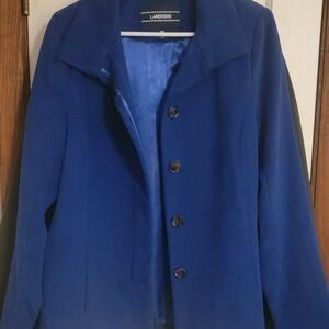Lands' End Blue Blazer Elegant Suit Jacket